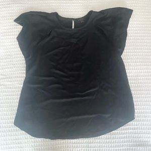 Ann Taylor black flutter sleeve top size XL